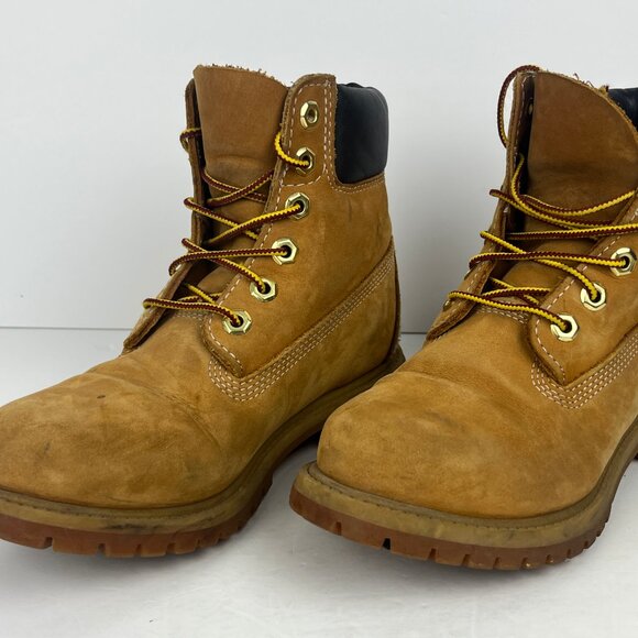 Timberland Ankle Boots Size 6 Brown Leather Lace Up Round Toe Low Block Heel - Picture 2 of 6